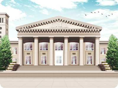 ZGEC architecture building college exterior facade illustration zdia zgec