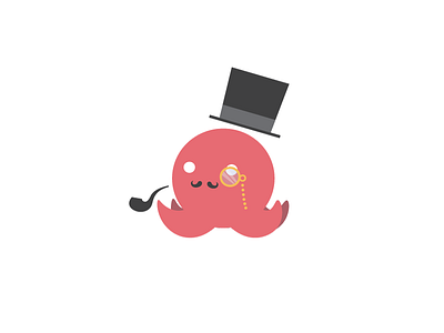 Fancy Octopus badge branding clean dribbble flat graphic design illustration infographic logo new octopus