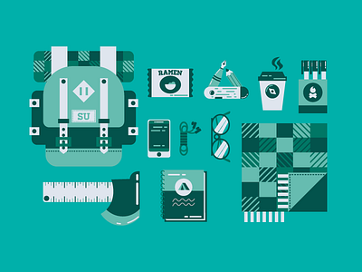 The Essentials of... blue camping clean cool dribbble follow graphic design illustration monochromatic new