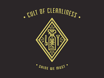 Cult of Cleanliness Emblem cult diamond egypt funny illustration line windex