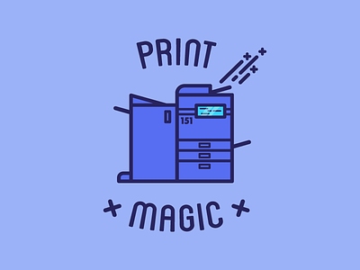 Print Magic blue button cool design dribbble illustration magic new printer sorcery
