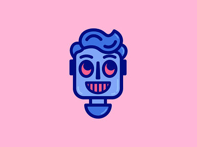 Robot Boy V.3 avatar blue branding design dribbble droid hair illustration new robot sticker