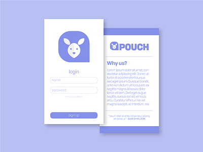 Pouch UI app application clean design dribbble iphone kangaroo layout simple ui ux