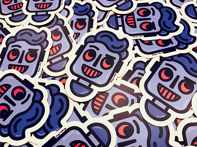 Robot Boy Stickers blue boy design dribbble illustration recent robot robots stickermule stickers
