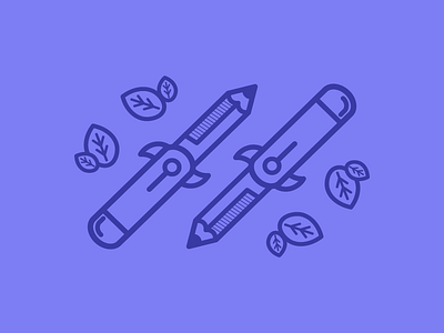 Ole' Switchblades design illustration knife olde style purple switchblade tattoo