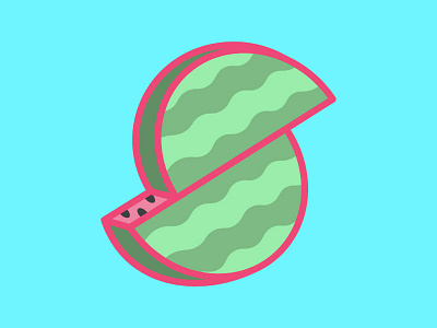 Typefight S fight fruit green illustration letter line new s type typefight watermelon waves