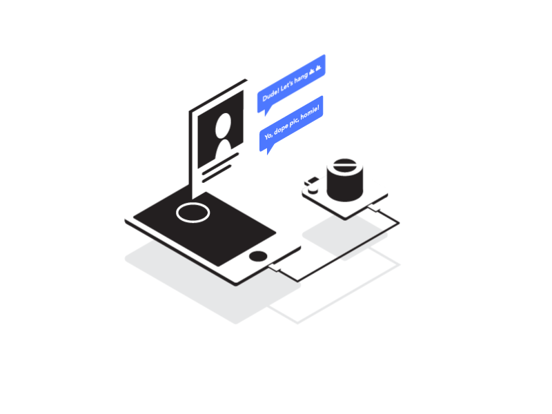 Throw it on the Gram animation app clean design gif illustration isometric mobile ui ux vector web