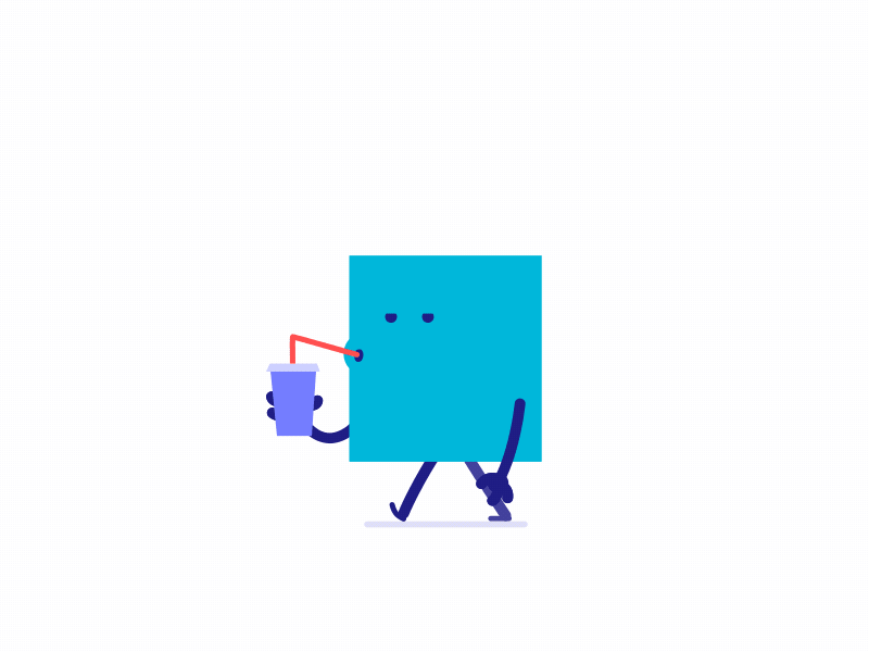Don't be Such a Square! animation branding character clean design flat gif icon illustration minimal vector walk cycle