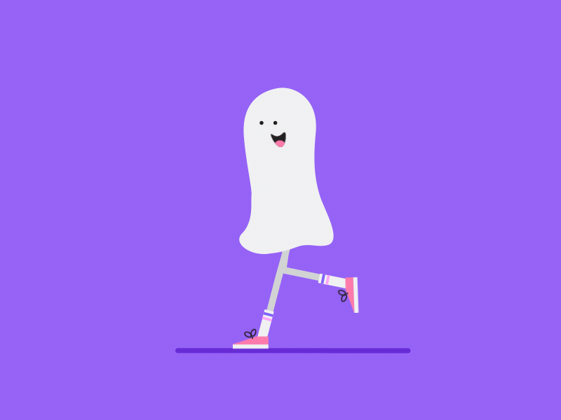 Running Through the 6 with My Ghosts animation branding character clean design flat ghost gif halloween illustration minimal vector