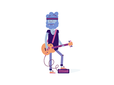 Shreddin Yeti branding character clean design flat guitar icon illustration logo minimal vector yeti