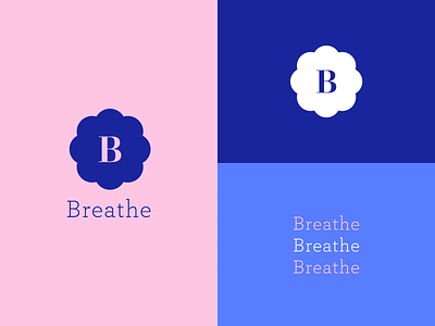 Breathe Branding blue branding clean cloud design flat typography ui vector web website