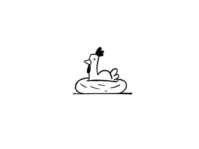 Inktober Day 5 animation animation design character chicken clean design flat gif icon illustration inktober minimal