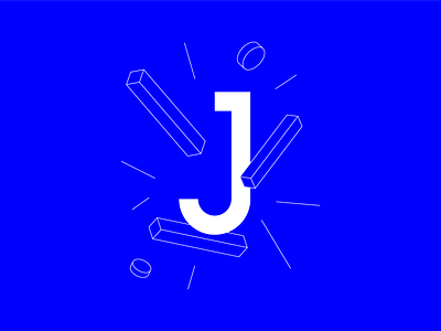 #36DaysOfType "J" 36daysoftype blue branding clean design illustration isometric letter logo minimal typography vector