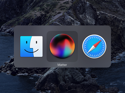 App icon for Matter abstract app icon macos orb switcher ui ux