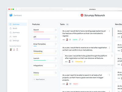 Scrumpy. Planning, made simple. agile backlog dashboard interface management planning project scrum tasks team ui ux