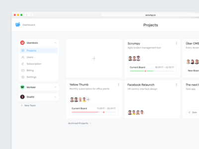 Project Overview agile backlog dashboard interface management planning project scrum tasks team ui ux