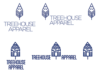 Treehouse Apparel apparel blue clothes gold minimal nature navy rounded serif sans serif tree