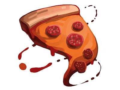 Pizza art delicious digital drawing food illustration painting pizza yum
