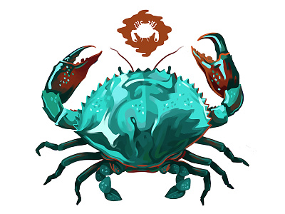 Crab Battle animal battle brush color crab digital drawing illustration painting reflection