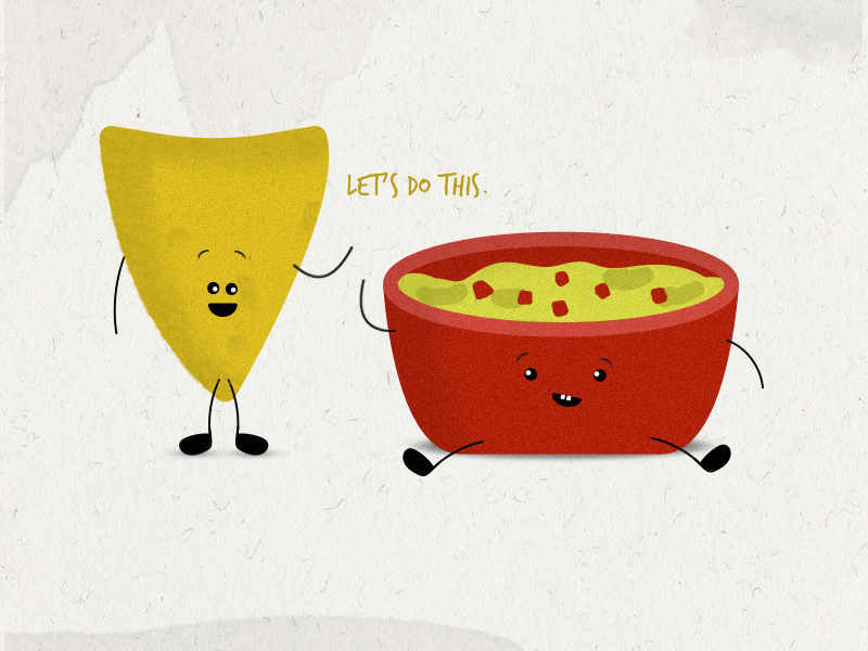 Dip Off chips dip gif illustration salsa