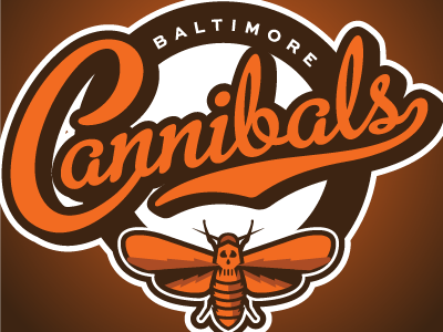 Baltimore Cannibals horror logos moth silence of the lambs sports