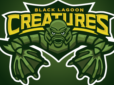 Black Lagoon Creatures black creature creature from the black lagoon horror lagoon logos sports