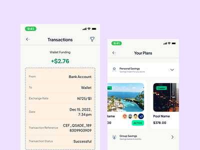 UI Designs (Wallet Transactions)