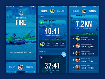 Competitive Fire app blue colour design interface visual
