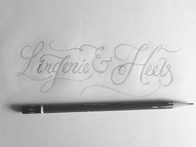 Lingerie & Heels - Lettering - Naughty Project handdrawntype handlettering high heels lettering lingerie naughty sketch tbks theboredkids typography