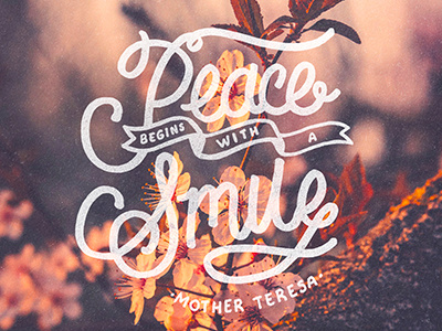 Peace Begins With A Smile Lettering goodtype handdrawntype handlettering handmadefont inspire lettering motivation peace quote script smile