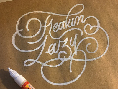Freakin Lazy customtype design flourishes font graphicdesign handdrawnlettering handmadefont lettering logo script type typography