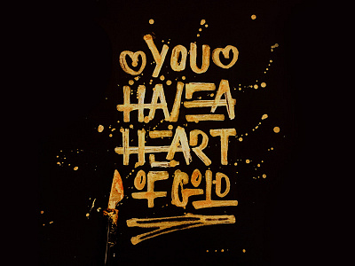 Heart Of Gold calligraphy customtype design folded pen gold ink graphic design handlettering handmadefont lettering logo typography