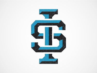 IS Monogram baseball black blue college ilya logo logotype monogram resume serif slab vector vintage