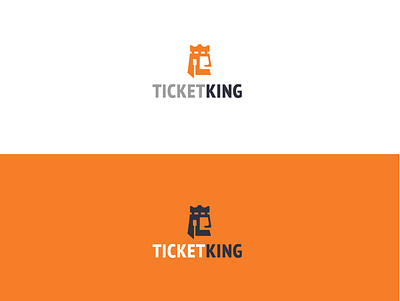 TicketKing Unused logo branding design head king logo mark logotype orange ticket