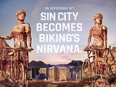 The Twin Bikers ancient bicycle bike guardians heaven las vegas lotr mountains nirvana print sin city statue