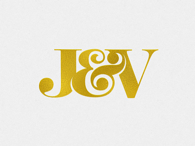 J&V Monogram alphabet ampersand deboss emboss foil gold j leather letter monogram v wedding