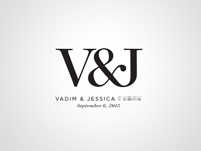 Another V&J Monogram alphabet ampersand black font j letter monogram serif simple v wedding white