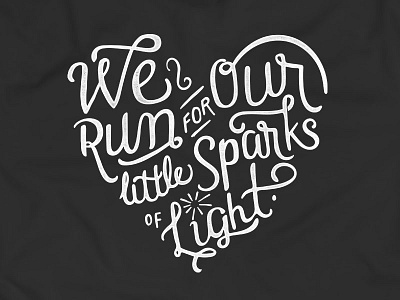 Al's Run T-shirt clothing cursive handwritten heart light running shirt spark tee tshirt type
