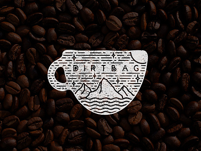 Dirtbag Coffee Roasters coffee illustration logo texture