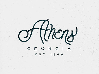 Athens Custom Type Logo athens city custom font custom lettering georgia texture type typography