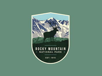 RMNP Badge badge design illustration national park outdoors rocky mountain us