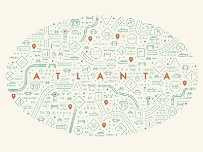 Atlanta: Traffic atlanta illustrate illustrator monoline pattern