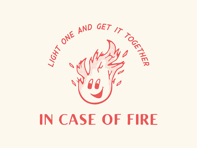 In Case Of Fire Logo branding design fire illustration logo texture typography