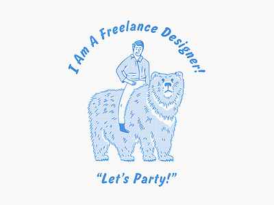 "I Am A Freelance Designer" blue designer freelance illustration textured