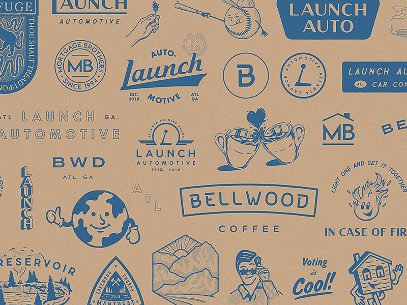 2018 typography 2018 trends review collection flash sheet illustration texture logo design branding recap projects work 2018