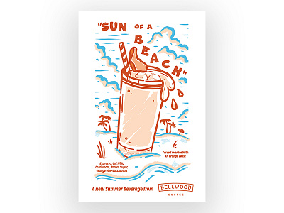 "Sun of a Beach" adobe illustrator atlanta beach cocktail coffee coffeeshop drink illustration flyer illustration photoshop procreate promo summer