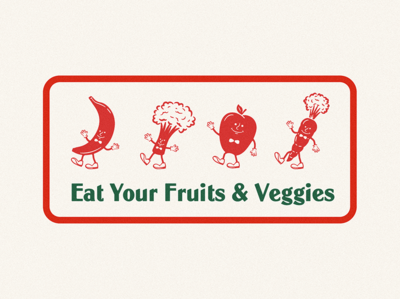 PSA adobe illustrator characterdesign characters fruits green illustration psa red texture vegetables vintage