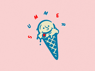 sUmMeR atlanta blue character cream drawing ice cream illustration pastel red summer