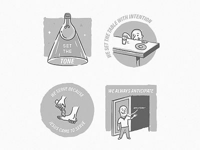 Explainer Illustrations for Passion City Church (Unused) church cutting room floor grayscale illustration retro values vintage