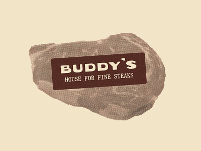 Buddy's House for Fine Steaks branding illustration logo meat restaurant branding steak texture